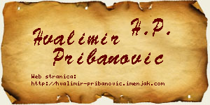 Hvalimir Pribanović vizit kartica